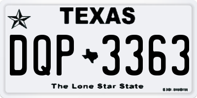 TX license plate DQP3363