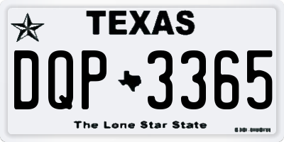 TX license plate DQP3365