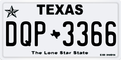 TX license plate DQP3366