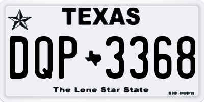 TX license plate DQP3368