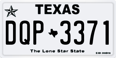 TX license plate DQP3371