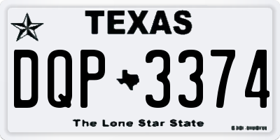 TX license plate DQP3374