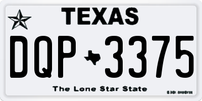 TX license plate DQP3375