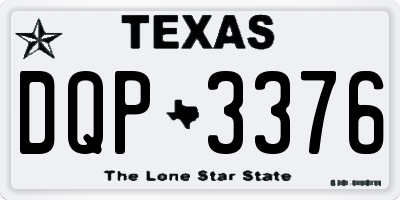 TX license plate DQP3376