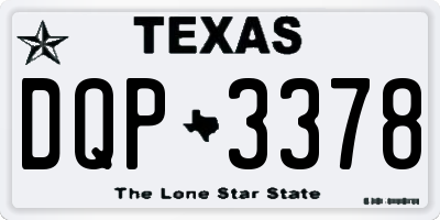 TX license plate DQP3378