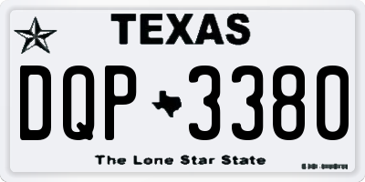 TX license plate DQP3380