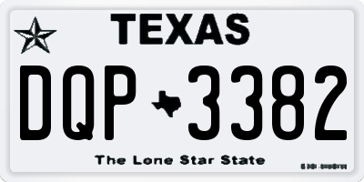 TX license plate DQP3382