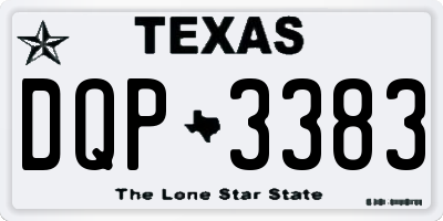 TX license plate DQP3383