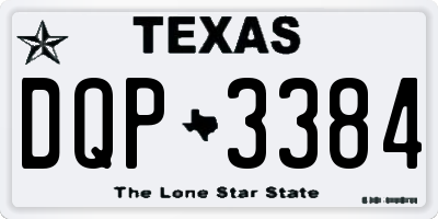 TX license plate DQP3384