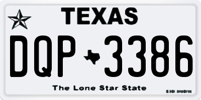 TX license plate DQP3386