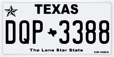 TX license plate DQP3388