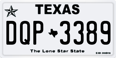 TX license plate DQP3389