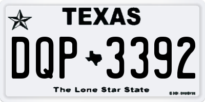 TX license plate DQP3392