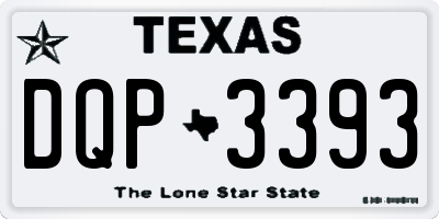 TX license plate DQP3393