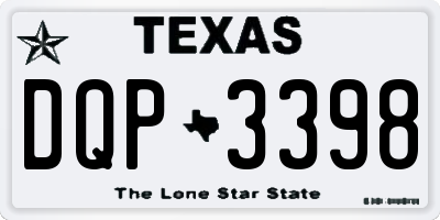 TX license plate DQP3398