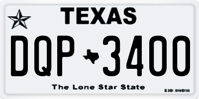 TX license plate DQP3400