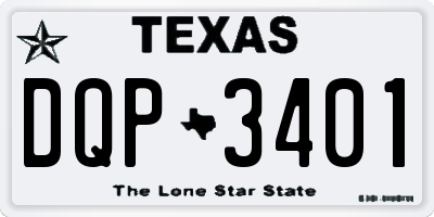 TX license plate DQP3401