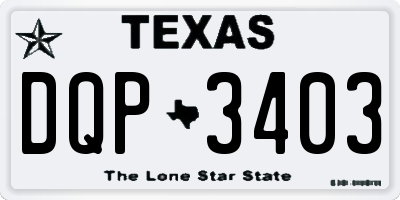 TX license plate DQP3403