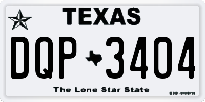 TX license plate DQP3404