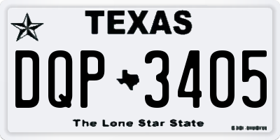 TX license plate DQP3405