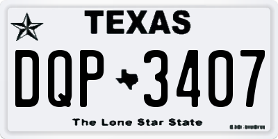 TX license plate DQP3407