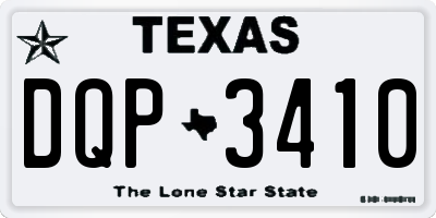 TX license plate DQP3410