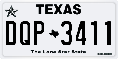 TX license plate DQP3411