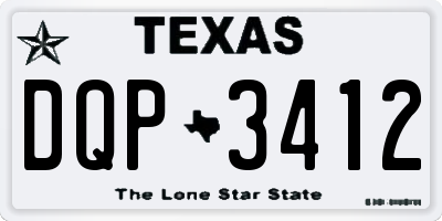 TX license plate DQP3412