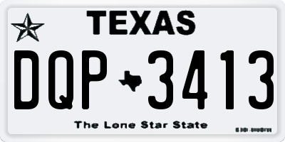 TX license plate DQP3413