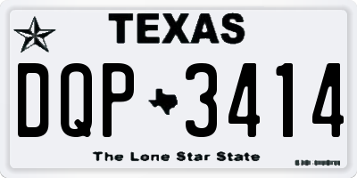 TX license plate DQP3414