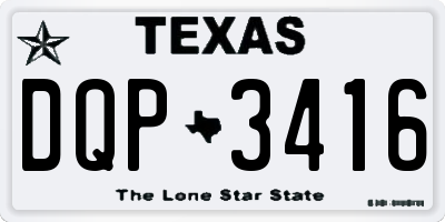 TX license plate DQP3416