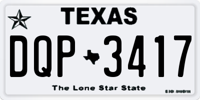 TX license plate DQP3417