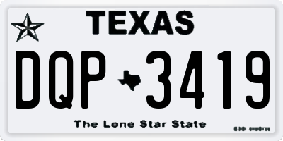 TX license plate DQP3419