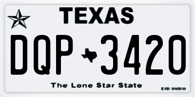 TX license plate DQP3420