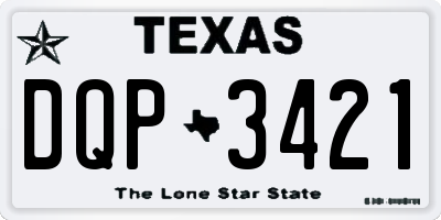 TX license plate DQP3421