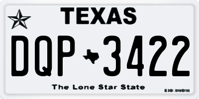 TX license plate DQP3422