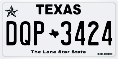 TX license plate DQP3424