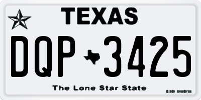 TX license plate DQP3425