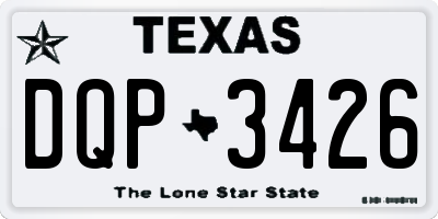 TX license plate DQP3426