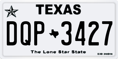 TX license plate DQP3427