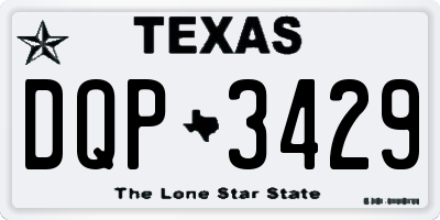 TX license plate DQP3429