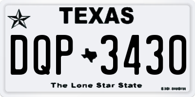 TX license plate DQP3430