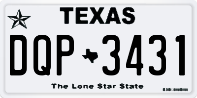 TX license plate DQP3431