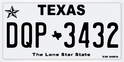 TX license plate DQP3432