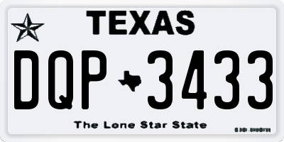 TX license plate DQP3433