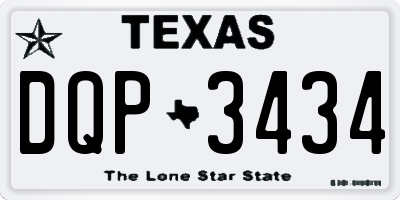 TX license plate DQP3434