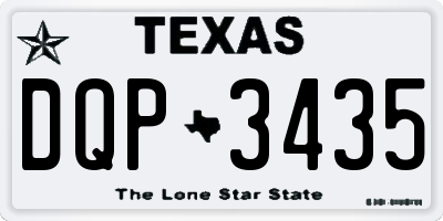 TX license plate DQP3435