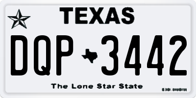 TX license plate DQP3442