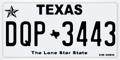 TX license plate DQP3443