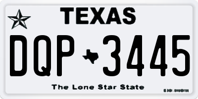 TX license plate DQP3445